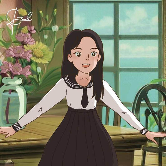 single person costom ghibli art (half body)